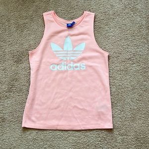 Adidas baby pink jersey tank top size small